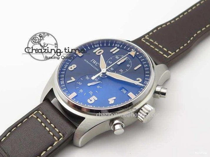 MIROTIME 0601 Pilot Chrono SS IW387808 CF3 ZF 1:1 Best Edition On Brown Leather Strap A Soft 7328